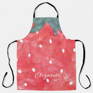 Cute Watercolor Strawberry Apron