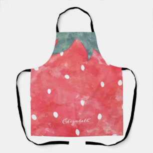 Cute Watercolor Strawberry Apron