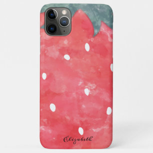 Cute Watercolor Strawberry iPhone 11 Pro Max Case