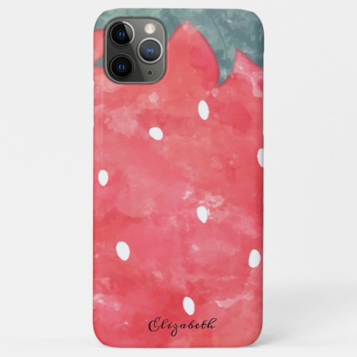Cute Watercolor Strawberry iPhone 11 Pro Max Case