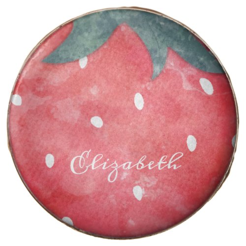 Cute Watercolor Strawberry   Chocolate Covered Oreo