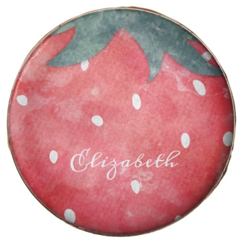 Cute Watercolor Strawberry  Chocolate Covered Oreo