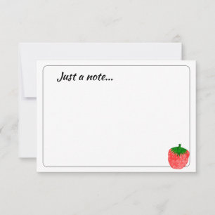 Cute Watercolor Strawberry Custom Just a Note