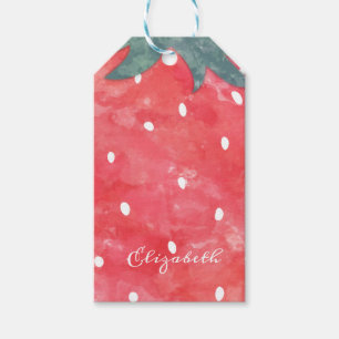 Cute Watercolor Strawberry Gift Tags