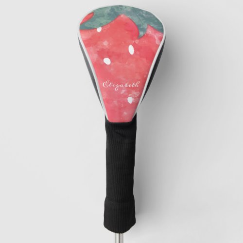 Cute Watercolor Strawberry   Golf Head Cover