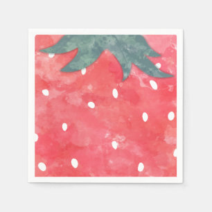 Cute Watercolor Strawberry Napkins