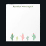Cute Watercolor Succulent Cactus Personalized Notepad<br><div class="desc">This design features cute watercolor succulent cactus shapes in pink,  orange,  red,  and green. Personalize this notepad with the name of your choice and customize the font and color as you please. Other colors and designs are available. Please contact us and we'd be happy to assist you.</div>