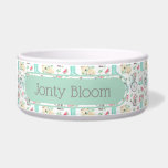 Cute Watercolor Summer Watermelon Pattern Pet Bowl<br><div class="desc">This evocative design will bring a summer feel to your home, even in the middle of winter. The sunhat, bicycle, gumboots are festooned with pretty flowers and are intermingled with pieces of beautiful watermelon. When I look at this pattern, I feel the sun on my face and a gentle breeze...</div>