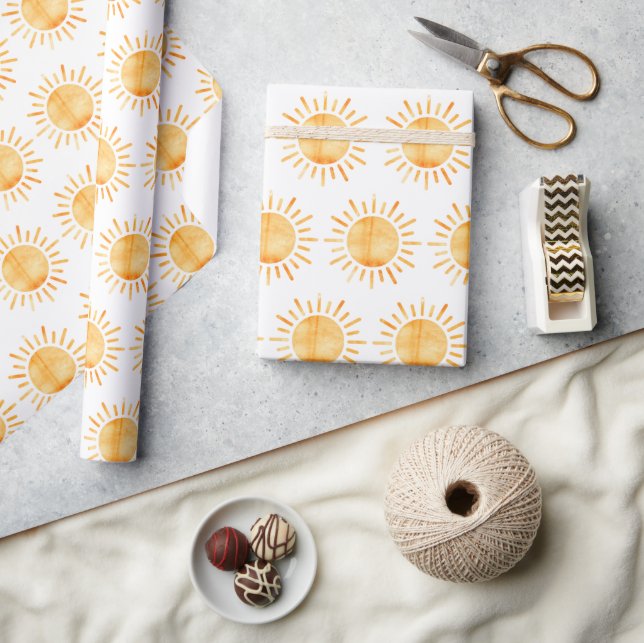 Cute Watercolor Sun Wrapping Paper (Crafts)