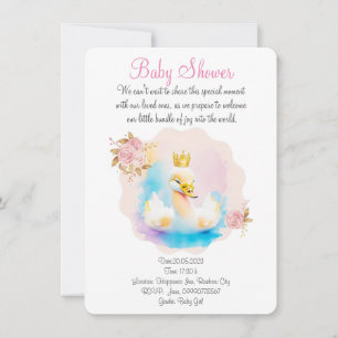 Cute watercolor swan save the date