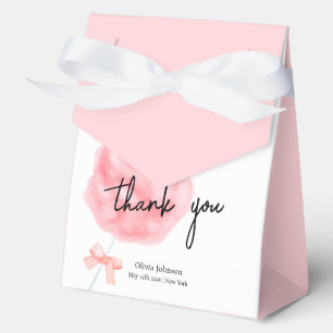 Cute Watercolor Sweet Bow Cotton Candy Baby Shower Favor Boxes