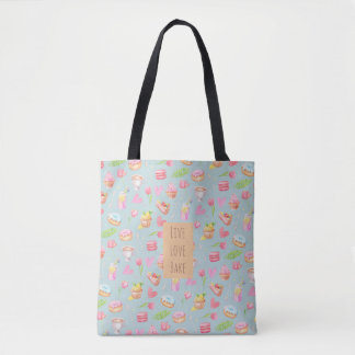 Cute Watercolor Sweets Tote Bag