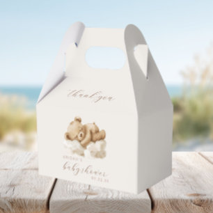 Cute Watercolor Teddy Bear Baby Shower Favor Boxes