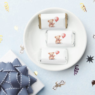 Cute Watercolor Teddy Bear Birthday Party Hershey's Miniatures