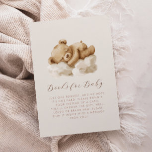 Cute Watercolor Teddy Bear Books for Baby Enclosure Card