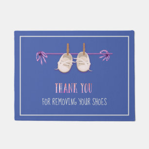 Cute Watercolor Thank You For Removing Your Shoes Doormat