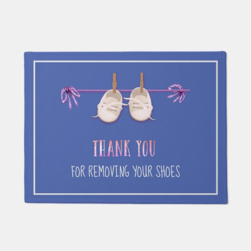 Cute Watercolor Thank You For Removing Your Shoes  Doormat