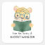 CUTE WATERCOLOR TIGER READING BOOK BOOKPLATE