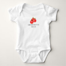 Cute Watercolor Tomato Baby Bodysuit