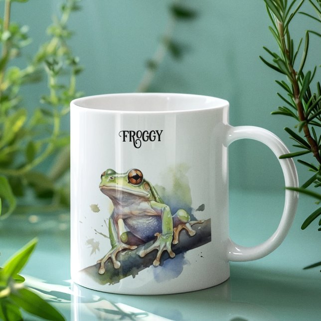 Cute Watercolor Tree Frog, custom Coffee Mug (Creator Uploaded)