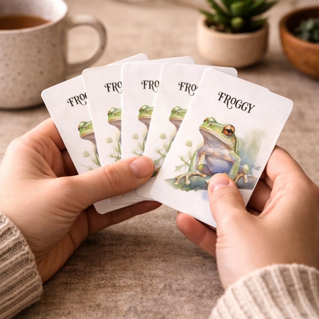 Cute Watercolor Tree Frog, custom Poker Cards (Creator Uploaded)