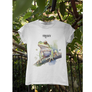 Cute Watercolor Tree Frog, custom T-Shirt