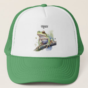 Cute Watercolor Tree Frog, custom Trucker Hat