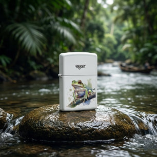 Cute Watercolor Tree Frog, custom Zippo Lighter