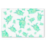 Cute watercolor tropical floral turtles watercolor tissue paper