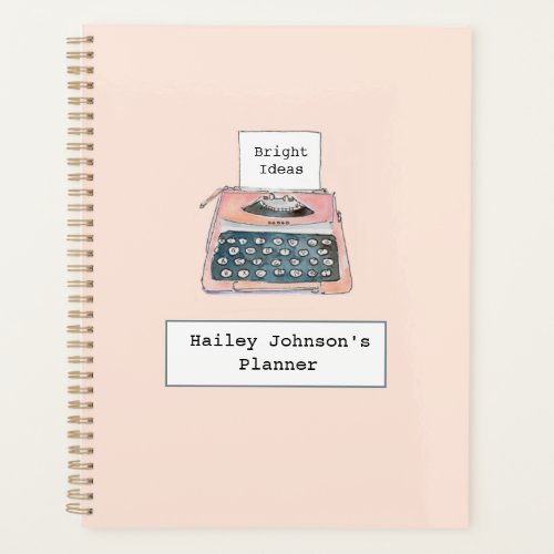 Cute watercolor typewriter Planner