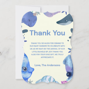 Cute Watercolor Under-the-Sea  Thank You Card