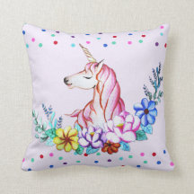Cute Watercolor Unicorn with Florals