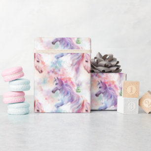 Cute Watercolor Unicorns - Wrapping Paper