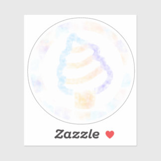 Cute Watercolor Vanilla Ice Cream Sticker