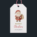 Cute watercolor Vintage Santa Christmas  Gift Tags<br><div class="desc">Add a touch of cuteness and charm to your Christmas gifts with this personalized vintage watercolor Santa gift tags.</div>
