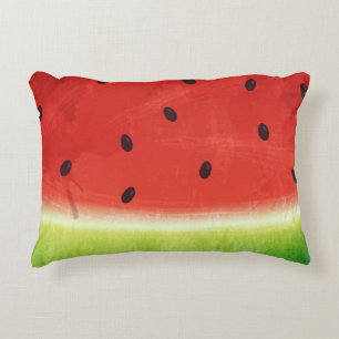 Cute Watercolor Watermelon Giant funny slice Accent Pillow