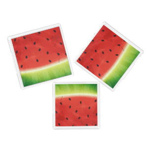 Cute Watercolor Watermelon Giant funny slice Acrylic Tray
