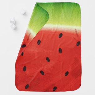 Cute Watercolor Watermelon Giant funny slice Baby Blanket