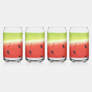 Cute Watercolor Watermelon Giant funny slice Can Glass