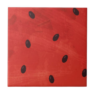 Cute Watercolor Watermelon Giant funny slice Ceramic Tile