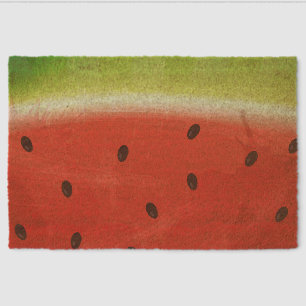 Cute Watercolor Watermelon Giant funny slice Fiber Doormat