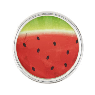 Cute Watercolor Watermelon Giant funny slice Lapel Pin
