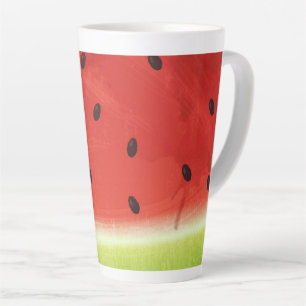 Cute Watercolor Watermelon Giant funny slice Latte Mug