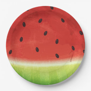 Cute Watercolor Watermelon Giant funny slice Paper Plates