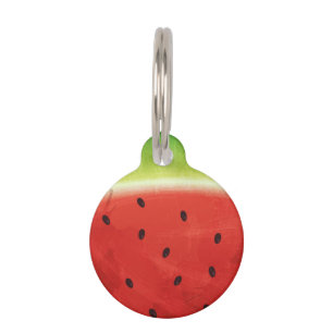 Cute Watercolor Watermelon Giant funny slice Pet ID Tag