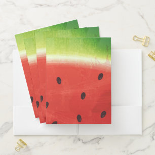 Cute Watercolor Watermelon Giant funny slice Pocket Folder