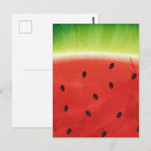 Cute Watercolor Watermelon Giant funny slice Postcard