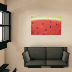 Cute Watercolor Watermelon Giant funny slice Rug