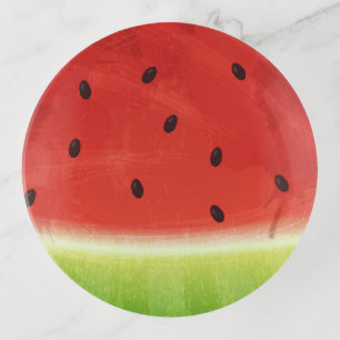 Cute Watercolor Watermelon Giant funny slice Trinket Tray
