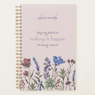 Cute Watercolor Wildflowers Girly Planner